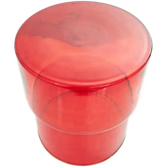 19" Glass Modern Accent Table Red {3}