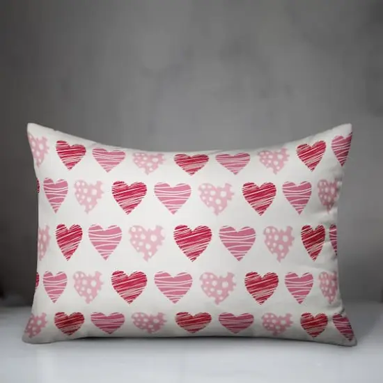 Tri Hearts Rectangle Throw Pillow {4}