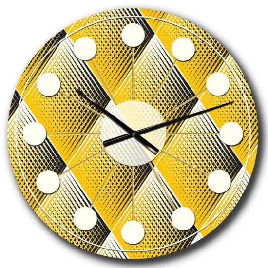 Designart 'Rhombus Retro Geometric Mid-Century Modern Wall Clock {1}