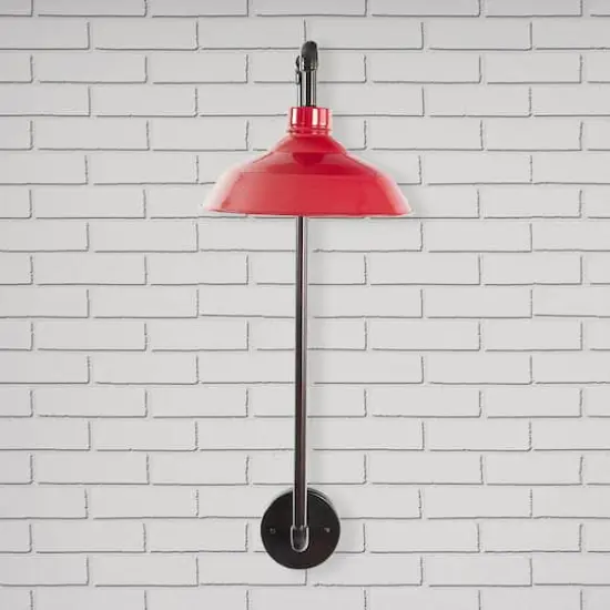Hello Honey&reg; 33" Metal Wall Sconce with Round Shade Red {4}