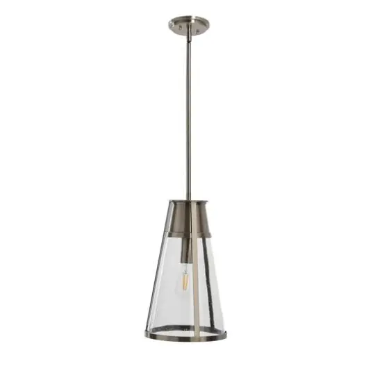 Hello Honey&reg; Robert Stevenson Lighting Jaxon Metal & Seedy Glass Ceiling Light Polished Nickel {10}