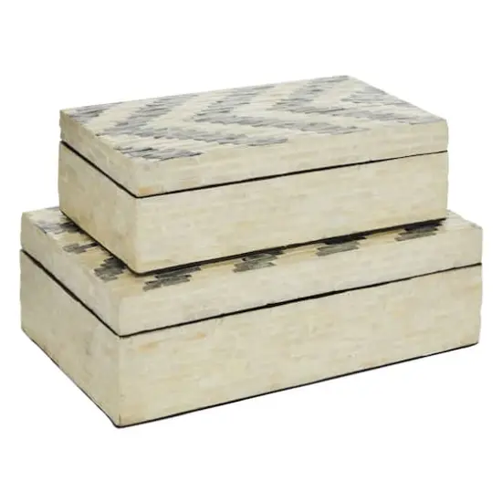 Cream Chevron Wood Modern Box Set {1}