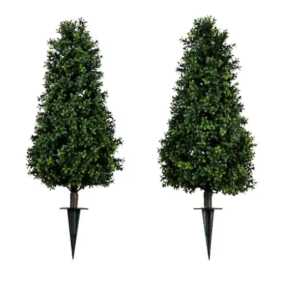3ft. UV Resistant Boxwood Plant Set with Integrated Ground Stake {1}