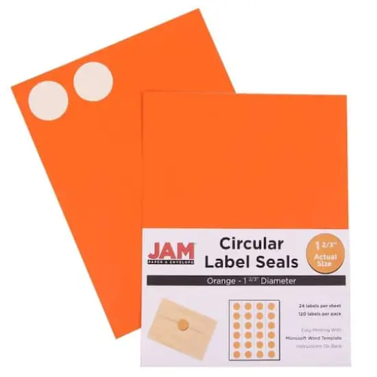 JAM Paper 1.66" Assorted Colors Circle Label Sticker Seals, 4 Packs of 120 {6}