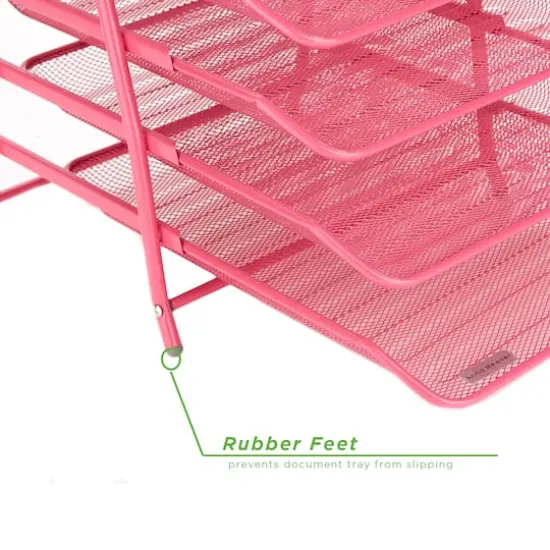 Mind Reader Desk Organizer with 5 Sliding Trays Pink {7}