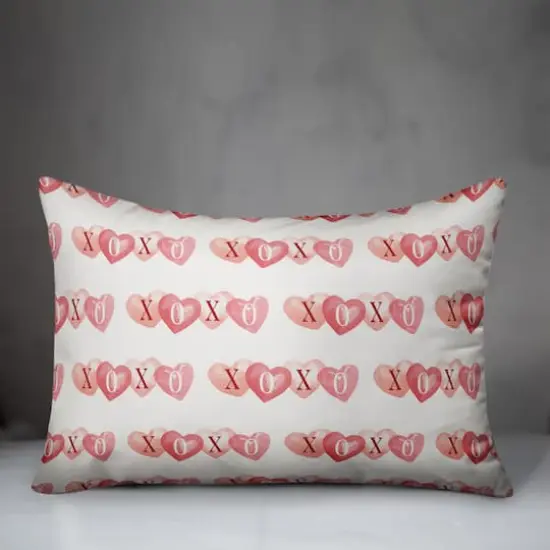 XOXO Hearts Pattern Rectangle Throw Pillow {4}