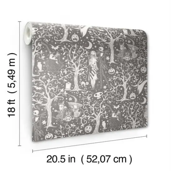 RoomMates Disney&reg; Tim Burton's The Nightmare Before Christmas Forest Peel & Stick Wallpaper Grey {8}