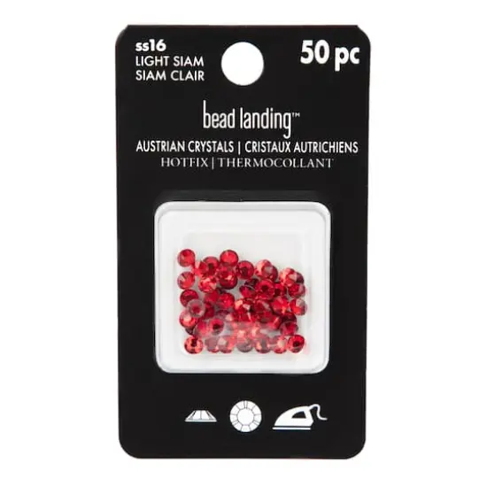 SS16 Round Hotfix Austrian Crystals by Bead Landing&trade;, 50ct. Light Siam {5}