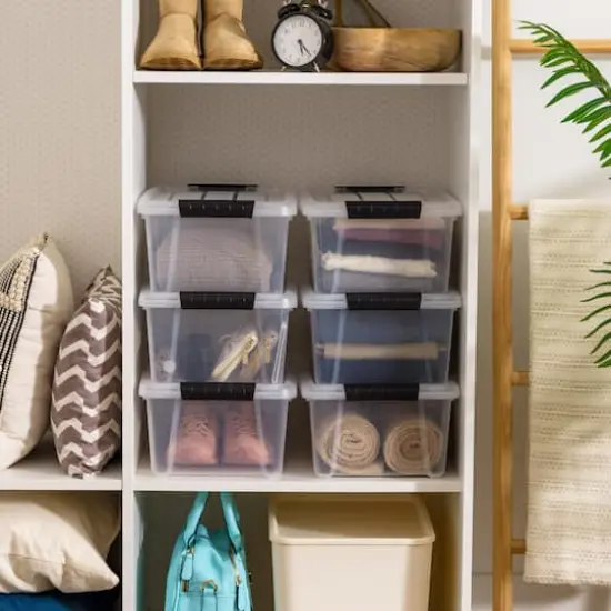 IRIS&reg; 13.5qt. Buckled Clear Boxes with Clear Buckle Lids, 6ct. {17}