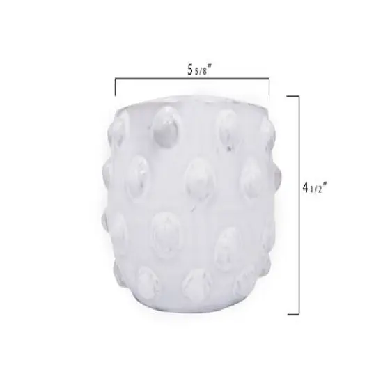 Hello Honey&reg; 5.5" White Bubbled Design Terra Cotta Planter {9}
