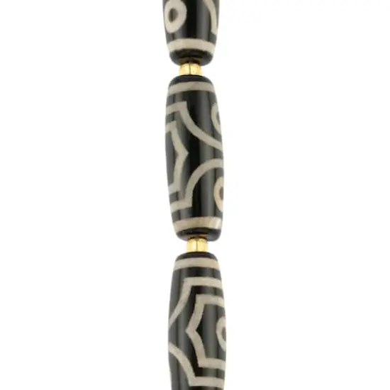 Black & Tan Agate Tube Beads, 28mm by Bead Landing&trade; {1}