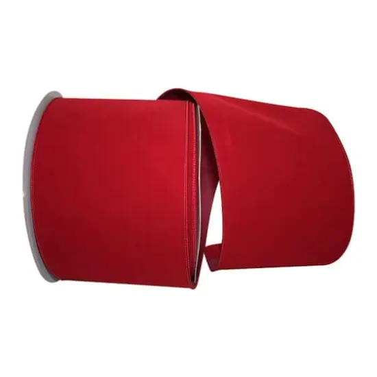 Reliant 6" x 50yd. Velvet Wired Value Ribbon Scarlet {1}