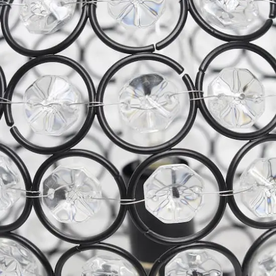 Lalia Home 8" Medium Metal Crystal Round Orb Table Lamp Restoration Bronze {9}