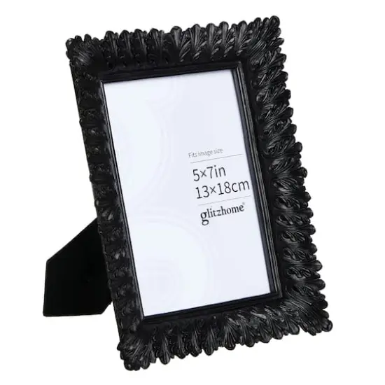 Glitzhome&reg; 5" x 7" Black Scoop abletop Picture Frame {1}