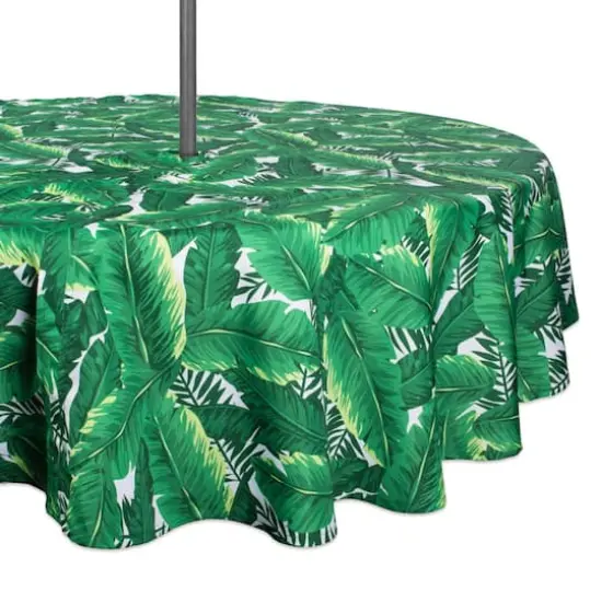DII® 52" Round Banana Leaf Outdoor Tablecloth with Zipper {1}