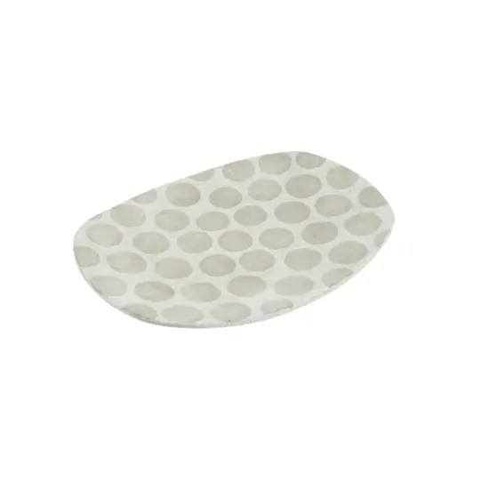 Hello Honey&reg; 16.5" Natural Decorative Terracotta Platter with Wax Relief Dots {7}