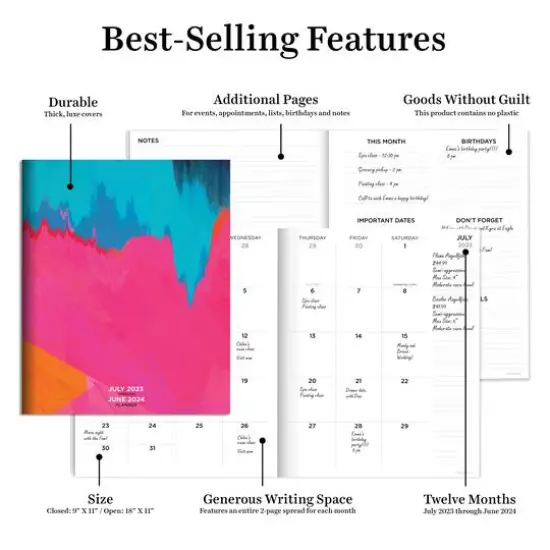 TF Publishing 2023 - 2024 Paint Splatter Large Monthly Planner {6}