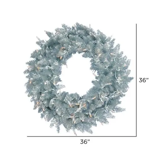 36" Pre-Lit Silver Fir Artificial Christmas Wreath, Warm White Dura-Lit LED Lights {5}