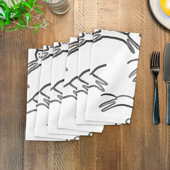 Leaping Cat Pattern I 10" x 10" Cotton Twill Napkin {4}