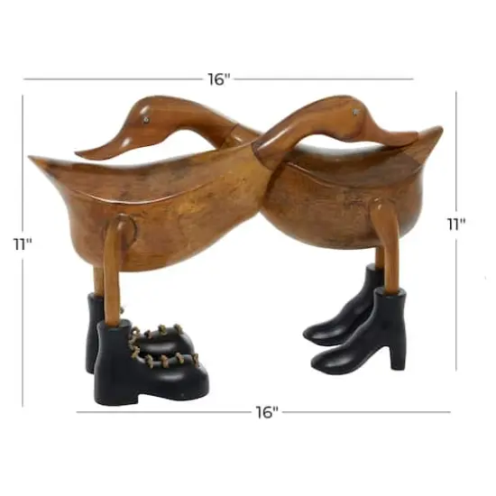 Brown Wood Farmhouse Sculpture, Duck 11" x 16" x 6" {9}