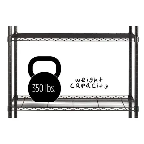 Honey Can Do 5-Tier Heavy-Duty Adjustable Shelving Unit Black {5}