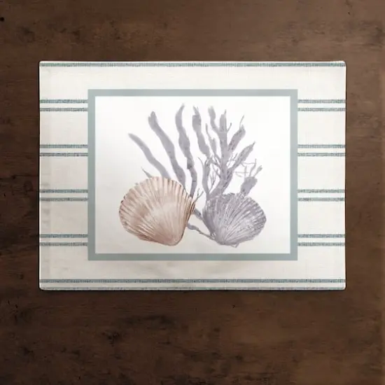 Scallop and Olive Shell 14" x 18" Cotton Twill Placemat {3}