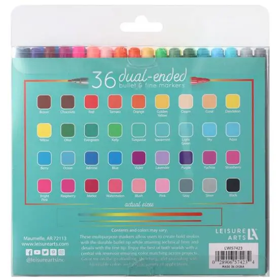 Leisure Arts&reg; 36 Color Dual-Ended Marker Set {3}