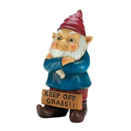Keep Off Grass Grumpy Gnome 4.5" x 4.25" x 10" {1}