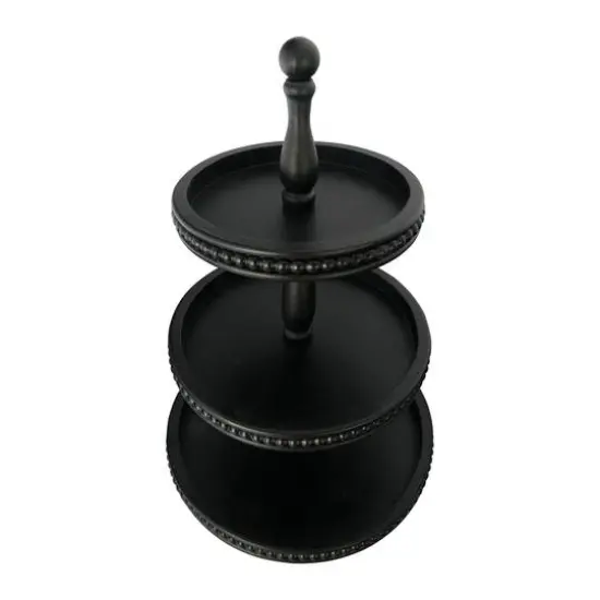 Hello Honey&reg; 25" Black 3-Tier Wood Tray {5}