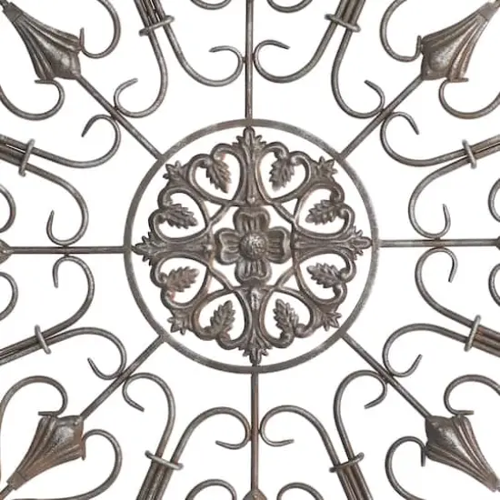 Cream & Brown Metal & Wood Round Wall D&eacute;cor {3}