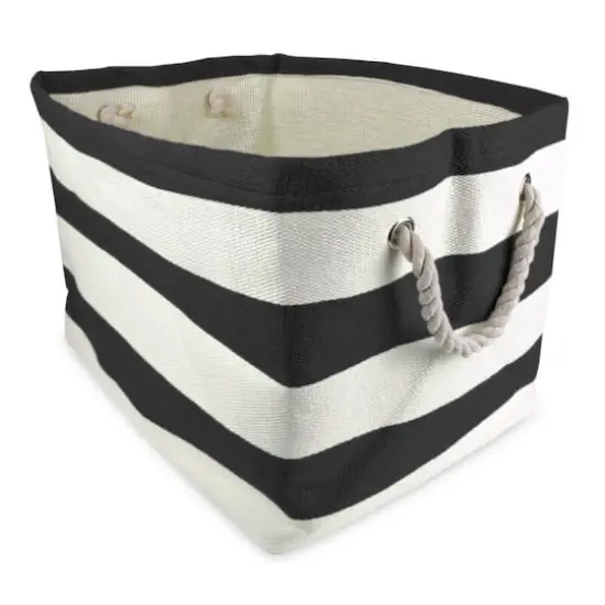 DII&reg; Small Rectangle Stripes Paper Bin Black {1}
