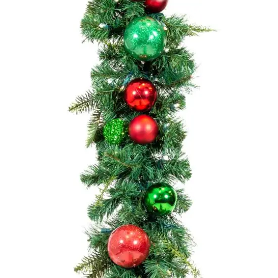 Village Lighting 9ft. Pre-Lit LED Christmas Cheer Garland {1}