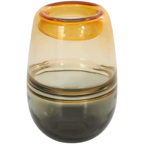 9" Orange Ombre Glass Vase {1}
