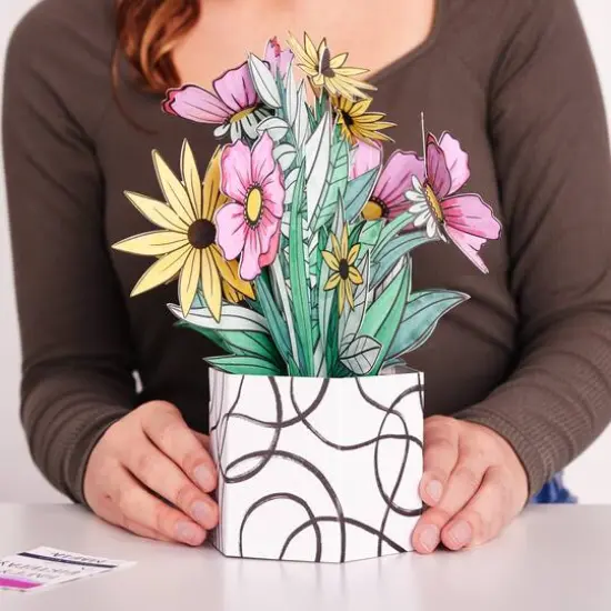 Faber-Castell&reg; Pop Up Coloring Wildflower Bunch Bouquet Kit {6}