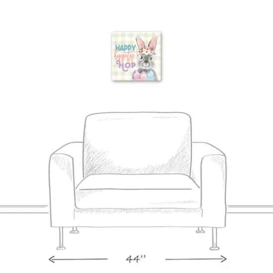 Happy Hippity Hop 12" x 12" Canvas Wall Art {6}