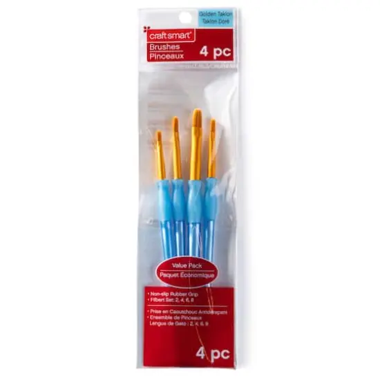 Filbert Golden Taklon Brush Set By Craft Smart&reg;, 4 Pack {5}