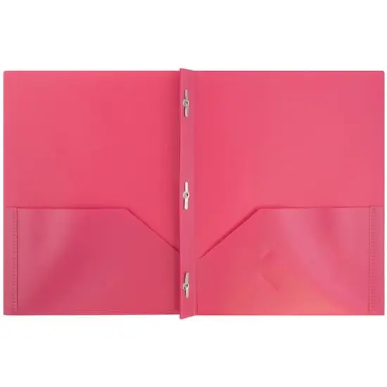JAM Paper 9.5" x 11.5" Assorted Plastic 2 Pocket School POP Folders with Clasps, 6ct. {6}