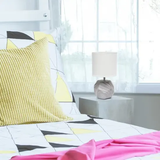 Simple Designs Round Prism Mini Table Lamp Marbled {2}
