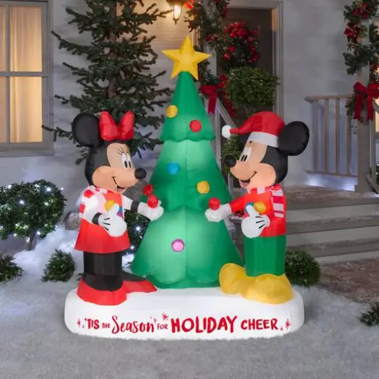 6ft. Airblown&reg; Inflatable LED Mickey & Minnie Christmas Scene {3}