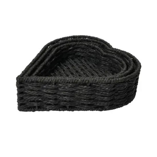 Household Essentials Nesting Paper Rope Heart Basket Set Black {7}