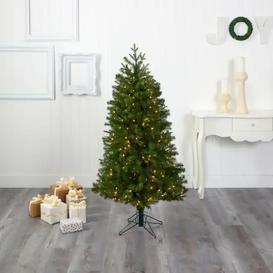 5ft. Pre-Lit Vancouver Spruce Artificial Christmas Tree, Warm White LED Lights {6}