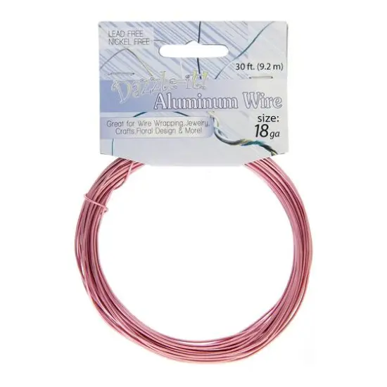 John Bead 18 Gauge Aluminum Jewelry Wire, 30ft. Rose {4}