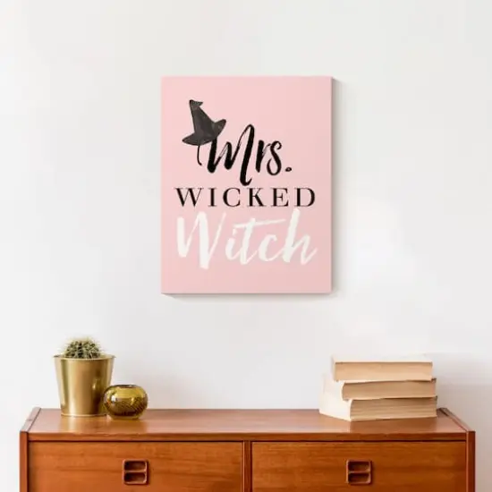 Pink Mrs. Wicked Witch Canvas Wall Art {5}