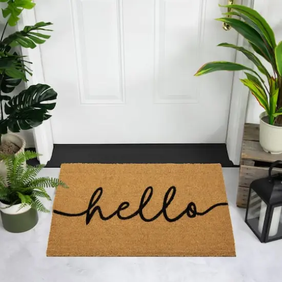 Natural Hello Doormat {3}
