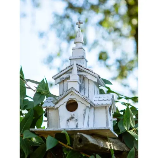 12.75" Little White Chapel Birdhouse {6}