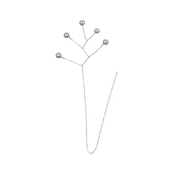 JAM Paper Rinestone Quintet, 12ct. Ivory with Silver Stem {1}