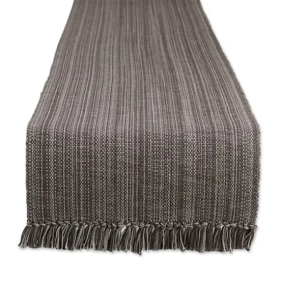 DII&reg; 108" Variegated Fringe Table Runner Gray {1}