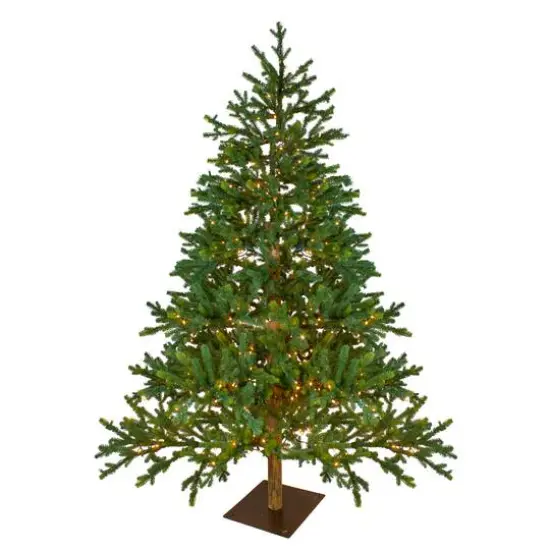 6.5ft. Pre-Lit Full North Pine Artificial Christmas Tree, Clear LED Lights {4}