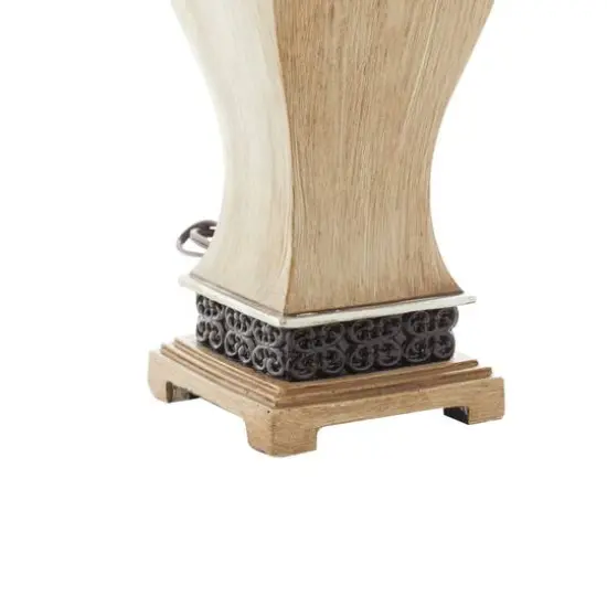 Set of 2 Brown Polystone Rustic Table Lamp, 29" {6}