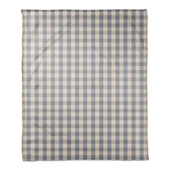 Plaid Coral Fleece Blanket Blue {1}